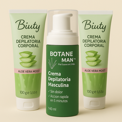 Botane Man – Crema Depilatoria Masculina con Aloe Vera (Resultados en 5 min)