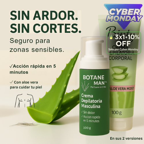Botane Man – Crema Depilatoria Masculina con Aloe Vera (Resultados en 5 min)